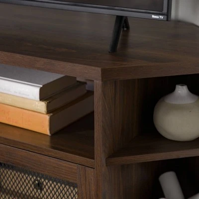 Corner TV Stand for TVs up to 55" with Metal Mesh Doors - Saracina Home Corner TV Stand For TVs Up To 55" With Metal Mesh Doors - Saracina Home -Saracina Home Shop GUEST c82def3e bcaa 4384 9da7 02d266de5aa9