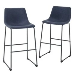 Set Of 2 Laslo Modern Upholstered Faux Leather Barstools - Saracina Home -Saracina Home Shop GUEST c8a50b3f e53f 45a3 9849 a53a3762f432