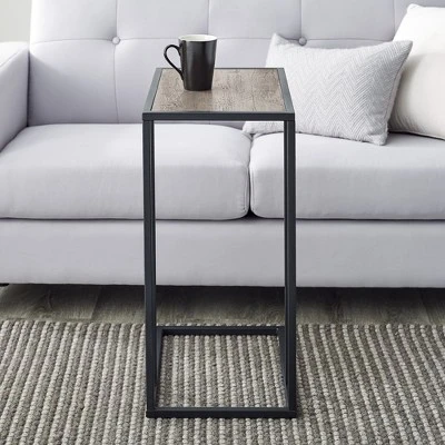 23" Modern Rectangle Two-Tone C Side Table with Metal Base - Saracina Home 23" Modern Rectangle Two-Tone C Side Table With Metal Base - Saracina Home -Saracina Home Shop GUEST c9fb0f6a 1baa 4f46 9ad4 ca78b73dae1e
