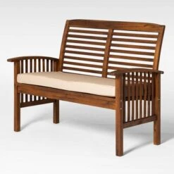 Ravenscroft Modern Boho Acacia Wood Slatted Outdoor Loveseat With Cushion - Saracina Home 16 Ravenscroft Modern Boho Acacia Wood Slatted Outdoor Loveseat With Cushion - Saracina Home -Saracina Home Shop GUEST cc174b51 e201 4d4d bdc1 4e90ccd2ded9