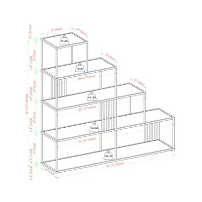 55.5" Modern 4 Shelf with Metal Bar Room Divider Bookcase Coastal Oak/Black - Saracina Home 55.5" Modern 4 Shelf With Metal Bar Room Divider Bookcase Coastal Oak/Black - Saracina Home -Saracina Home Shop GUEST cc7da339 0cfb 4594 9f54 82cb5df98f11