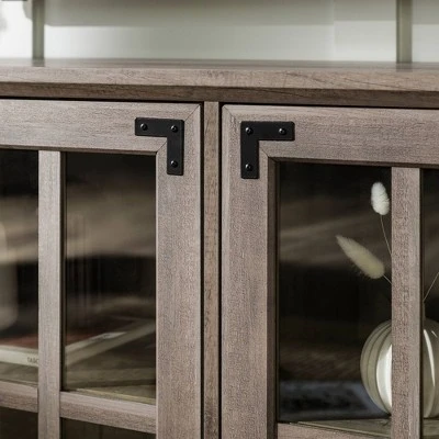 Avalene Modern Farmhouse 4 Door Glass Window Pane TV Stand for TVs up to 65" - Saracina Home Avalene Modern Farmhouse 4 Door Glass Window Pane TV Stand For TVs Up To 65" - Saracina Home -Saracina Home Shop GUEST cca866d1 1c31 43f6 a854 e63998384782