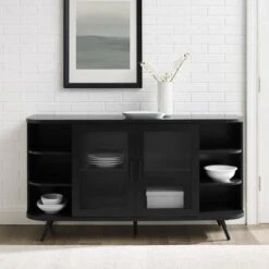 Mid-Century Modern Glass Double Door Curved Sideboard - Saracina Home -Saracina Home Shop GUEST ccca2787 3517 4648 845b 2937e6e14a4a