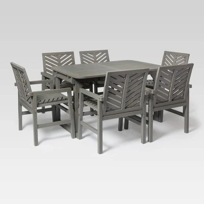 7pc Slatted Extendable Acacia Wood Patio Dining Set - Saracina Home 7pc Slatted Extendable Acacia Wood Patio Dining Set - Saracina Home -Saracina Home Shop GUEST ccec9c28 af04 46c7 a4f0 9c8b4675b205
