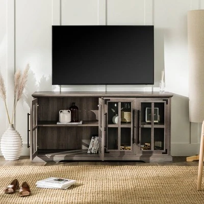 Avalene Modern Farmhouse 4 Door Glass Window Pane TV Stand for TVs up to 65" - Saracina Home Avalene Modern Farmhouse 4 Door Glass Window Pane TV Stand For TVs Up To 65" - Saracina Home -Saracina Home Shop GUEST ceb56c53 532c 41c4 bc33 7237d1461a67