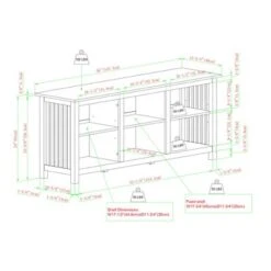 Mission Slatted Media Console TV Stand For TVs Up To 65" - Saracina Home