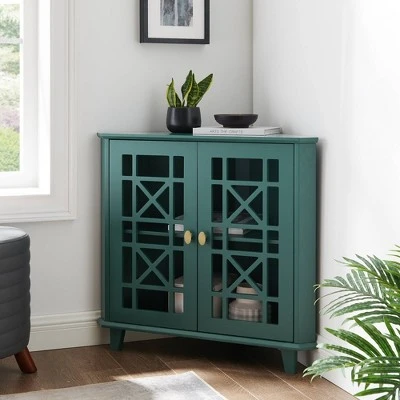 2 Door Corner Accent Cabinet with Fretwork Doors - Saracina Home 2 Door Corner Accent Cabinet With Fretwork Doors - Saracina Home -Saracina Home Shop GUEST cfceebbb fbd4 44ae b375 5b6a98a22a32