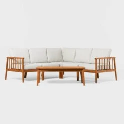 Saracina Home 6pc Modern Boho Outdoor Eucalyptus Spindle Sectional -Saracina Home Shop GUEST d044e6ff bf58 4bfe baa2 ed0efadee2bd