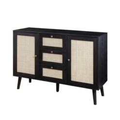 Modern Boho Wood And Rattan Storage Sideboard Black - Saracina Home -Saracina Home Shop GUEST d0eaf357 1fe7 4214 9913 411413a9d23c