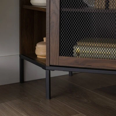 Corner TV Stand for TVs up to 55" with Metal Mesh Doors - Saracina Home Corner TV Stand For TVs Up To 55" With Metal Mesh Doors - Saracina Home -Saracina Home Shop GUEST d146f13e 2246 470e ad99 b83d0c69a362