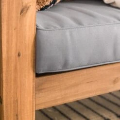 Galia Square Leg Acacia Wood Patio Loveseat With Cushions - Brown - Saracina Home -Saracina Home Shop GUEST d2ed3c81 9739 462a bb73 fd1b3f7c05ae