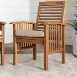 2pk Acacia Wood Patio Chairs With Cushions - Saracina Home -Saracina Home Shop GUEST d340493c 7146 44bb ac78 ce1f986675be