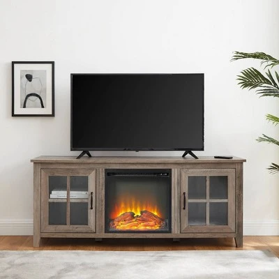 Transitional Farmhouse Window Pane Fireplace TV Stand for TV's up to 65" Gray Wash - Saracina Home Transitional Farmhouse Window Pane Fireplace TV Stand For TV's Up To 65" Gray Wash - Saracina Home -Saracina Home Shop GUEST d351ce73 2216 4f3d 88b8 b599df8da9f2