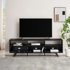 Mid-Century Modern Low TV Stand With Storage For TVs Up To 80" - Saracina Home -Saracina Home Shop GUEST d3cb86c7 c131 4ac5 849f d42c4bc78f3a