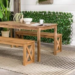 3pc Acacia Wood X Design Outdoor Patio Dining Set - Brown - Saracina Home 7 3pc Acacia Wood X Design Outdoor Patio Dining Set - Brown - Saracina Home -Saracina Home Shop GUEST d443785c 83db 4334 bf12 a97492ae3d88