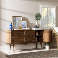 58" Modern Boho Solid Pine Wood Closed Storage Sideboard Brown - Saracina Home 8 58" Modern Boho Solid Pine Wood Closed Storage Sideboard Brown - Saracina Home -Saracina Home Shop GUEST d5c808a3 4500 410f a047 32c2501f934a