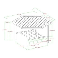 Saybrook Modern Metal And Wood Patio Hexagon Coffee Table - Dark Brown - Saracina Home -Saracina Home Shop GUEST d69fcad8 dd78 44f7 9cb3 7ab9f63b2a4f