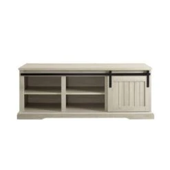 48" Transitional Sliding Door Wood And Metal Bench - Saracina Home 4 48" Transitional Sliding Door Wood And Metal Bench - Saracina Home -Saracina Home Shop GUEST d768daae 6f1e 4e49 ad35 b22ae85417a9