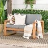 Galia Square Leg Acacia Wood Patio Loveseat With Cushions - Brown - Saracina Home 1 Galia Square Leg Acacia Wood Patio Loveseat With Cushions - Brown - Saracina Home -Saracina Home Shop GUEST d76b97fd f67e 4828 8e8d f8dbdf8052af