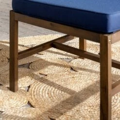 Modular Acacia Wood Armless Patio Chair With Cushion - Dark Brown/Navy - Saracina Home 4 Modular Acacia Wood Armless Patio Chair With Cushion - Dark Brown/Navy - Saracina Home -Saracina Home Shop GUEST d90662da d272 4b1f 84e6 f3d25461ded6