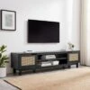 Modern Boho Storage TV Stand For TVs Up To 80" With Rattan Doors - Saracina Home -Saracina Home Shop GUEST dc9e2269 194a 4d6c b198 cac0cee8e6e0