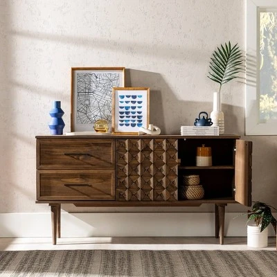 58" Modern Boho Solid Pine Wood Closed Storage Sideboard Brown - Saracina Home 58" Modern Boho Solid Pine Wood Closed Storage Sideboard Brown - Saracina Home -Saracina Home Shop GUEST e0faa818 6c0e 481d a005 d8363b8fdf65