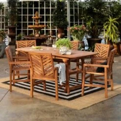 7pc Slatted Extendable Acacia Wood Patio Dining Set - Saracina Home 4 7pc Slatted Extendable Acacia Wood Patio Dining Set - Saracina Home -Saracina Home Shop GUEST e48952b5 09ab 4154 b248 a696c50f1a1d