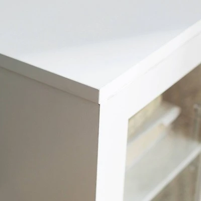 Pierceton Modern Double Glass Door with Metal Legs TV Stand for TVs up to 58" White - Saracina Home Pierceton Modern Double Glass Door With Metal Legs TV Stand For TVs Up To 58" White - Saracina Home -Saracina Home Shop GUEST e6234a99 ab4f 4730 99f6 0b971f2d2de2