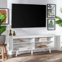 Modern Contemporary Simple Wood Storage Console TV Stand For TVs Up To 65" - Saracina Home -Saracina Home Shop GUEST e6a9604e cd69 4537 bc27 89abb8b17d09