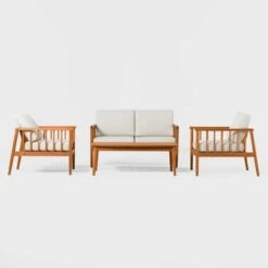 Saracina Home 4pc Modern Boho Eucalyptus Spindle Outdoor Conversation Set -Saracina Home Shop GUEST e73f7a68 e016 44d9 b304 90ae411fb51a