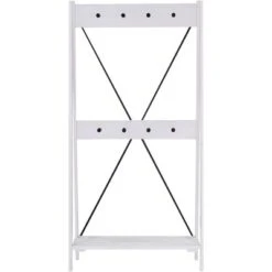 68" Solid Wood X Back Angled Hall Tree White Wash - Saracina Home