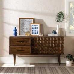 58" Modern Boho Solid Pine Wood Closed Storage Sideboard Brown - Saracina Home 14 58" Modern Boho Solid Pine Wood Closed Storage Sideboard Brown - Saracina Home -Saracina Home Shop GUEST e7a42ca6 b5ea 4c1b a22e aab985ea5241