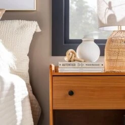 Katie Transitional Tray Top 1 Drawer Solid Wood Nightstand Caramel - Saracina Home -Saracina Home Shop GUEST e7a948f0 992a 4a9a a804 235969f94fc3