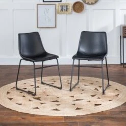 Set Of 2 Laslo Modern Upholstered Faux Leather Dining Chairs - Saracina Home 8 Set Of 2 Laslo Modern Upholstered Faux Leather Dining Chairs - Saracina Home -Saracina Home Shop GUEST e921ecff 5d1c 46bf 8a40 c3330f7f710d