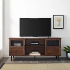 Modern Wood And Glass Door Console TV Stand For TVs Up To 65" - Saracina Home 3 Modern Wood And Glass Door Console TV Stand For TVs Up To 65" - Saracina Home -Saracina Home Shop GUEST e94ad75b c653 48bf aedc 333d08f728a7