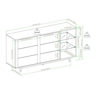 Shing Modern Striped Door 60" Sideboard with Glass Shelves Dark Walnut - Saracina Home Shing Modern Striped Door 60" Sideboard With Glass Shelves Dark Walnut - Saracina Home -Saracina Home Shop GUEST e9b1d9ab 09fe 45fd 9f24 82ba993076eb