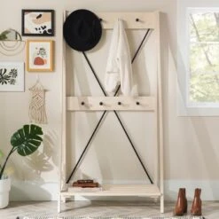 68" Solid Wood X Back Angled Hall Tree White Wash - Saracina Home 12 68" Solid Wood X Back Angled Hall Tree White Wash - Saracina Home -Saracina Home Shop GUEST ea1e1754 a772 448f ae28 8c2dce3fdc3f