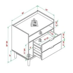 Mid-Century Modern Solid Wood 2 Drawer Nightstand - Saracina Home -Saracina Home Shop GUEST eac6ff9a 48ae 4d75 9c46 72a4711e53a4