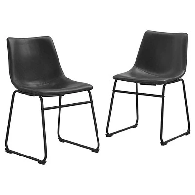 Set of 2 Laslo Modern Upholstered Faux Leather Dining Chairs - Saracina Home Set Of 2 Laslo Modern Upholstered Faux Leather Dining Chairs - Saracina Home -Saracina Home Shop GUEST f09ca4a2 22b8 4c1e 90a5 214c5268ba1a