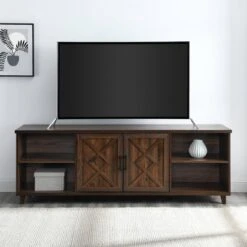 Whitton Modern Transitional Geometric 2 Door TV Stand For TVs Up To 80" - Saracina Home