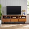 Cara 3 Drawer Mid-Century Modern 3 Drawer TV Stand For TVs Up To 80" - Saracina Home