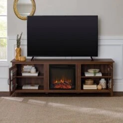 Tasi Transitional Farmhouse Glass Window Pane Door With Electric Fireplace TV Stand For TVs Up To 80" - Saracina Home -Saracina Home Shop GUEST f311f96d d499 42c9 8cd1 6739a79235a7