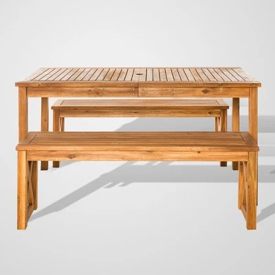 3pc Acacia Wood X Design Outdoor Patio Dining Set - Brown - Saracina Home 3pc Acacia Wood X Design Outdoor Patio Dining Set - Brown - Saracina Home -Saracina Home Shop GUEST f41b527d 0b7e 450e 9c6a b392300f6bcf