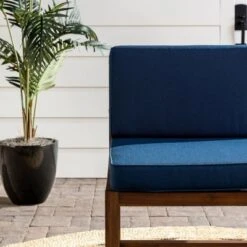 Modular Acacia Wood Armless Patio Chair With Cushion - Dark Brown/Navy - Saracina Home 9 Modular Acacia Wood Armless Patio Chair With Cushion - Dark Brown/Navy - Saracina Home -Saracina Home Shop GUEST f434940d d8c2 4298 9d4d 48efad42bf66