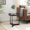 Modern Minimalist Tray Top Round Glass Side Table Black - Saracina Home -Saracina Home Shop GUEST f488a74d 05cf 4286 8619 3dd01b5996d4