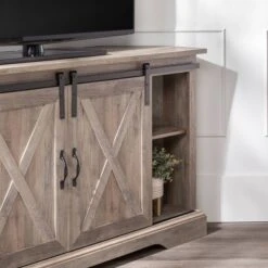 Robinson Rustic Transitional Sliding Barn Door Corner TV Stand For TVs Up To 58" - Saracina Home -Saracina Home Shop GUEST f4b1d6be 6e3e 45e6 b9bb d755792afafb
