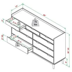 Mid-Century Modern Solid Wood 9 Drawer Horizontal Dresser - Saracina Home -Saracina Home Shop GUEST f5f0f1ab b228 4bb6 8748 20f45ddb371e