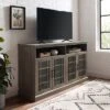 Transitional 4 Door Windowpane TV Stand For TVs Up To 65" - Saracina Home -Saracina Home Shop GUEST f65e182b 32d5 42aa 9fc8 2e5b84107c24