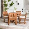 Saracina Home 5pc Modern Slatted Acacia Outdoor Dining Set With Round Table -Saracina Home Shop GUEST f672d288 ff00 41ad a64f 6c679f3bc4b6