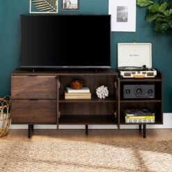 Rockwell Modern Storage TV Stand For TVs Up To 43" Brown - Saracina Home -Saracina Home Shop GUEST f72ea442 2445 4621 9768 38601b4e834a